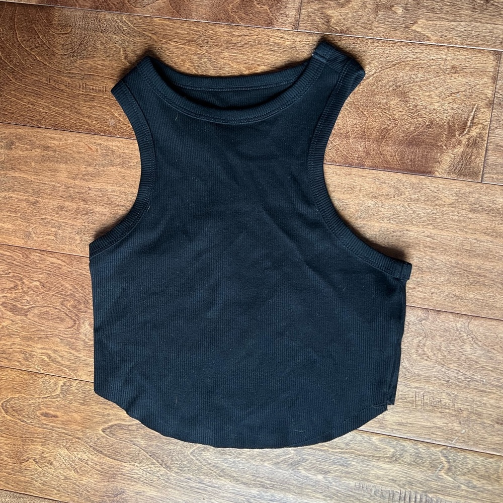Wild Fable Black Fitted Crop Tank Top Sleeveless